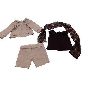 Modern 18" Doll Handmade Outfit Taupe and Burgundy Fits American Girl Dolls
